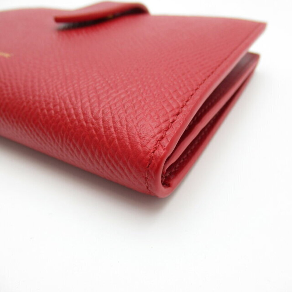 Celine Leather Bifold Wallet Calfskin Red Wallet - Picture 5 of 9